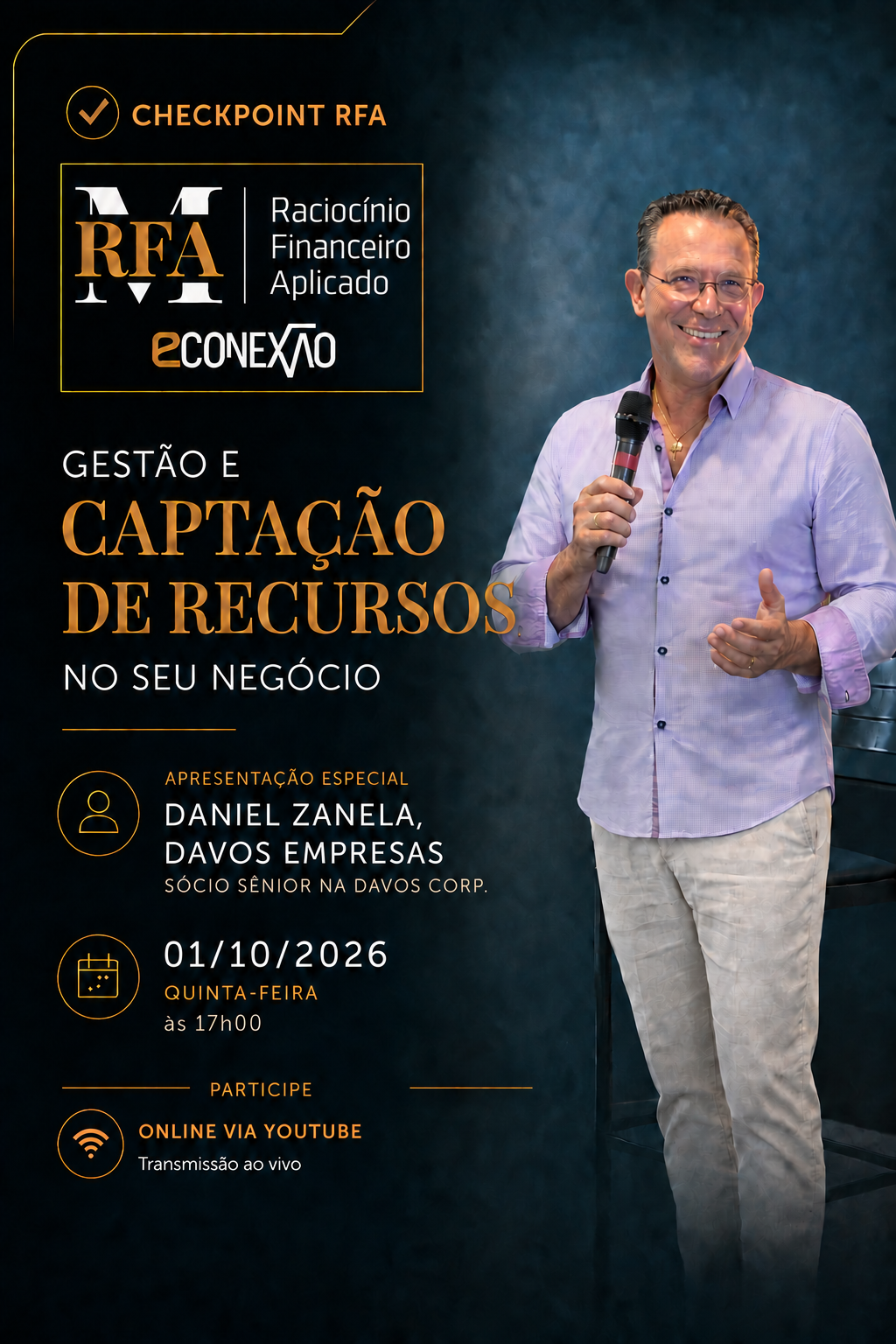 Daniel Zanela, da Davos Empresas, em palestra sobre gestão e captação de recursos